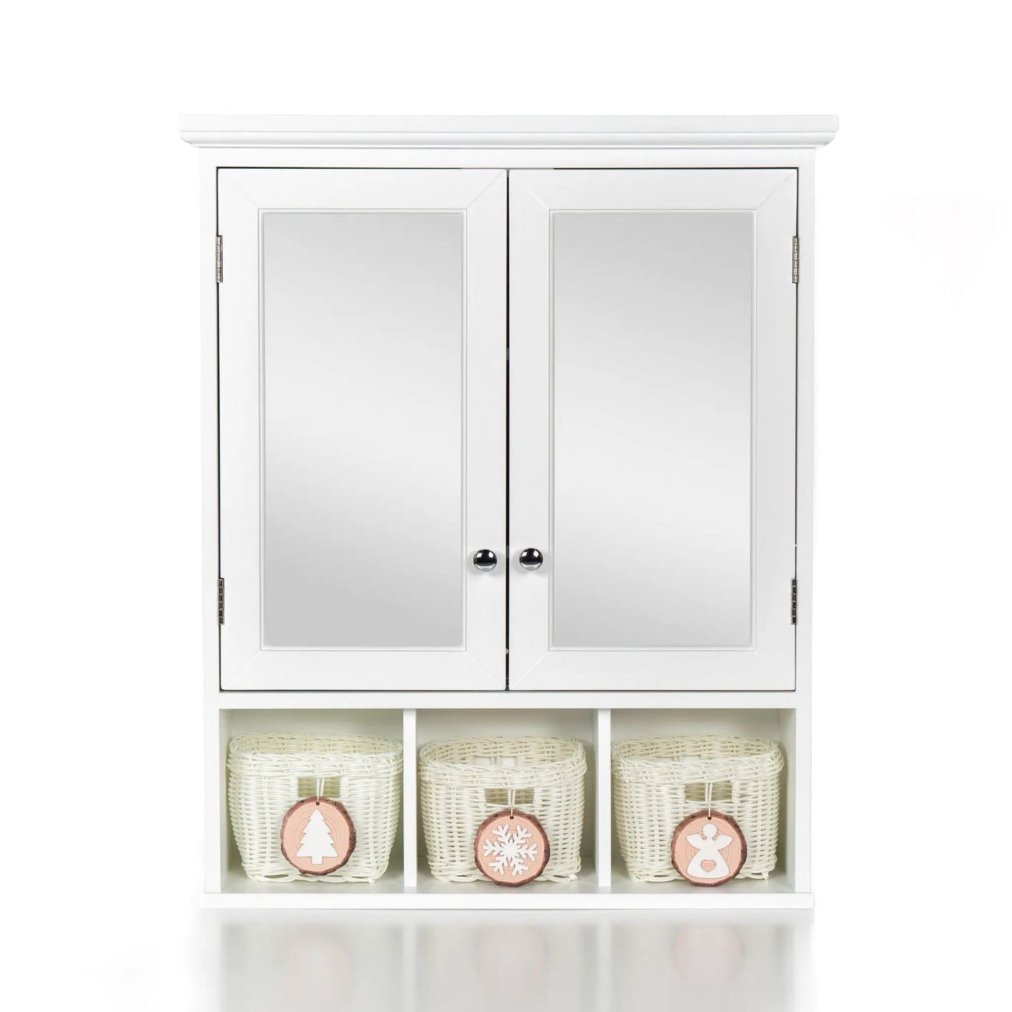 Bathroom Storage Cabinet With Mirror, White