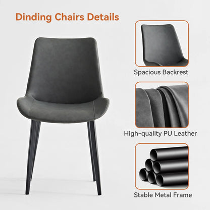 Dining Table Set with Chairs Set of 2 Gray