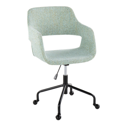 Contemporary adjustable office chair with cushioned blue upholstery and black wheeled base on Tampa Home & Garden Store