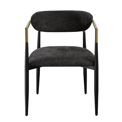 Black Contemporary Chair Set with Metal Frame, set of 2, by HouseOfZazla with fabric seats on Tampa Home & Garden Store
