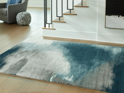 Brentward Blue Gray Ivory 8x10 Area Rug Style