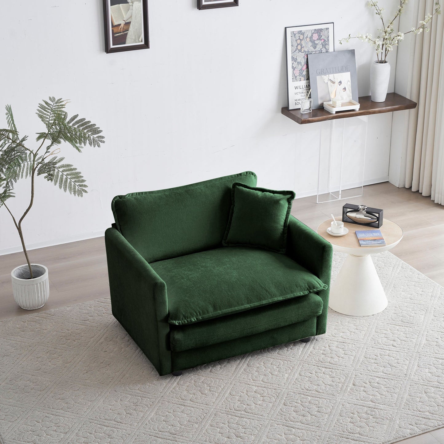 2-Piece Upholstered Sectional Sofa Set in Green Chenille by HouseOfZazla on Tampa Home & Garden Store