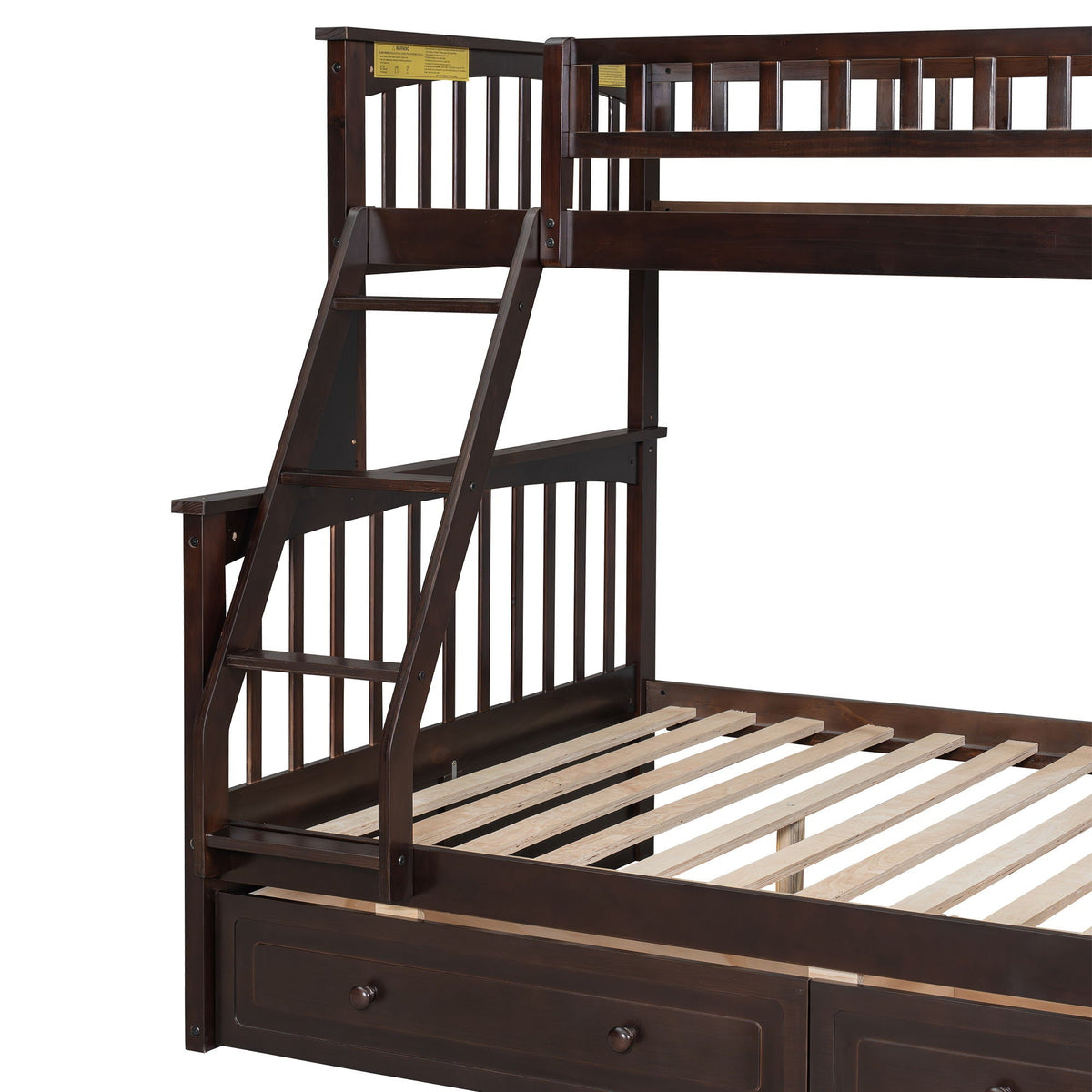 Bunk Bed With Drawers in dark espresso finish; ladder, slats, storage HouseOfZazla on Tampa Home & Garden Store