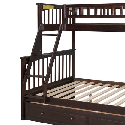Bunk Bed With Drawers in dark espresso finish; ladder, slats, storage HouseOfZazla on Tampa Home & Garden Store
