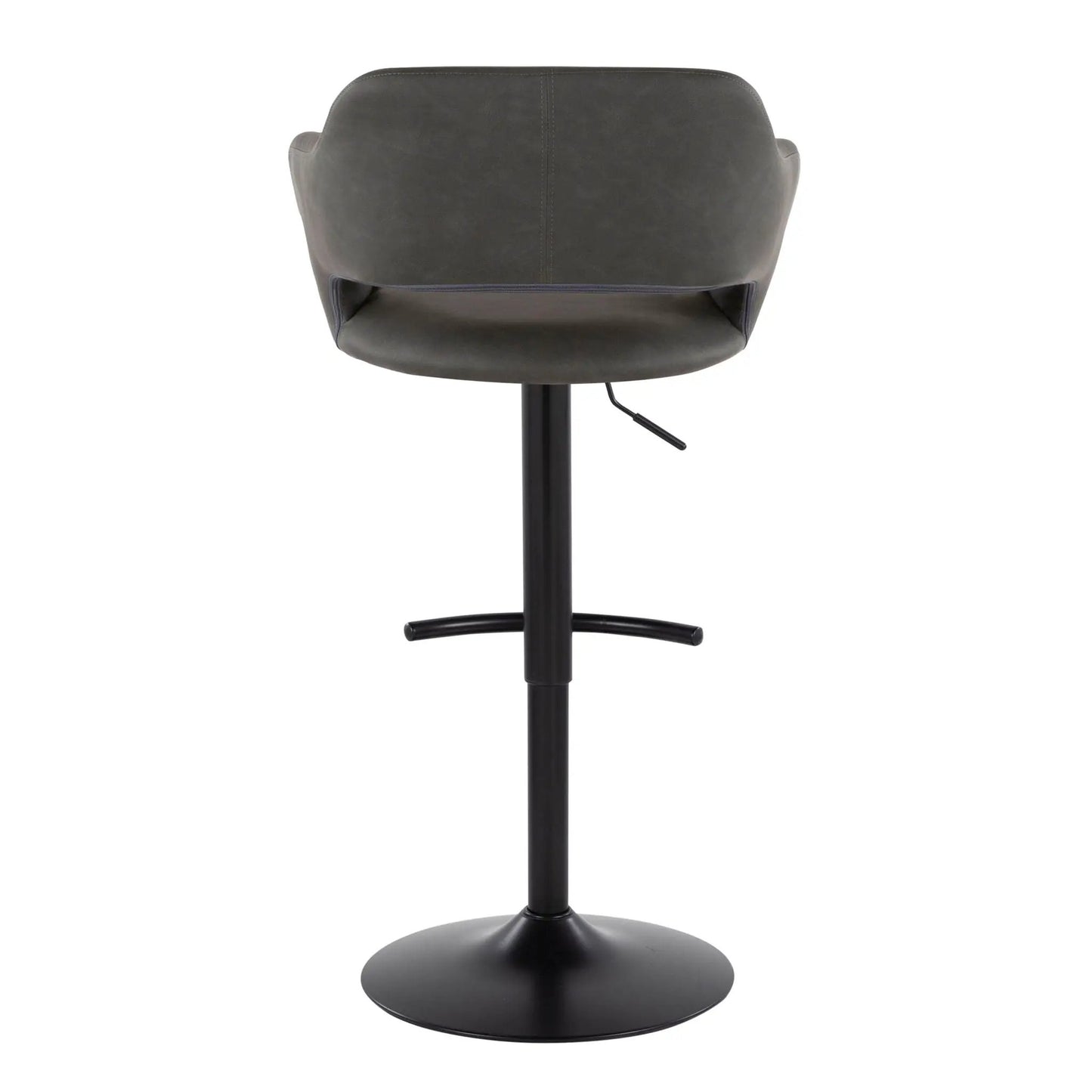 Margarite adjustable barstool with swivel dark gray faux leather rounded footrest on Tampa Home & Garden Store