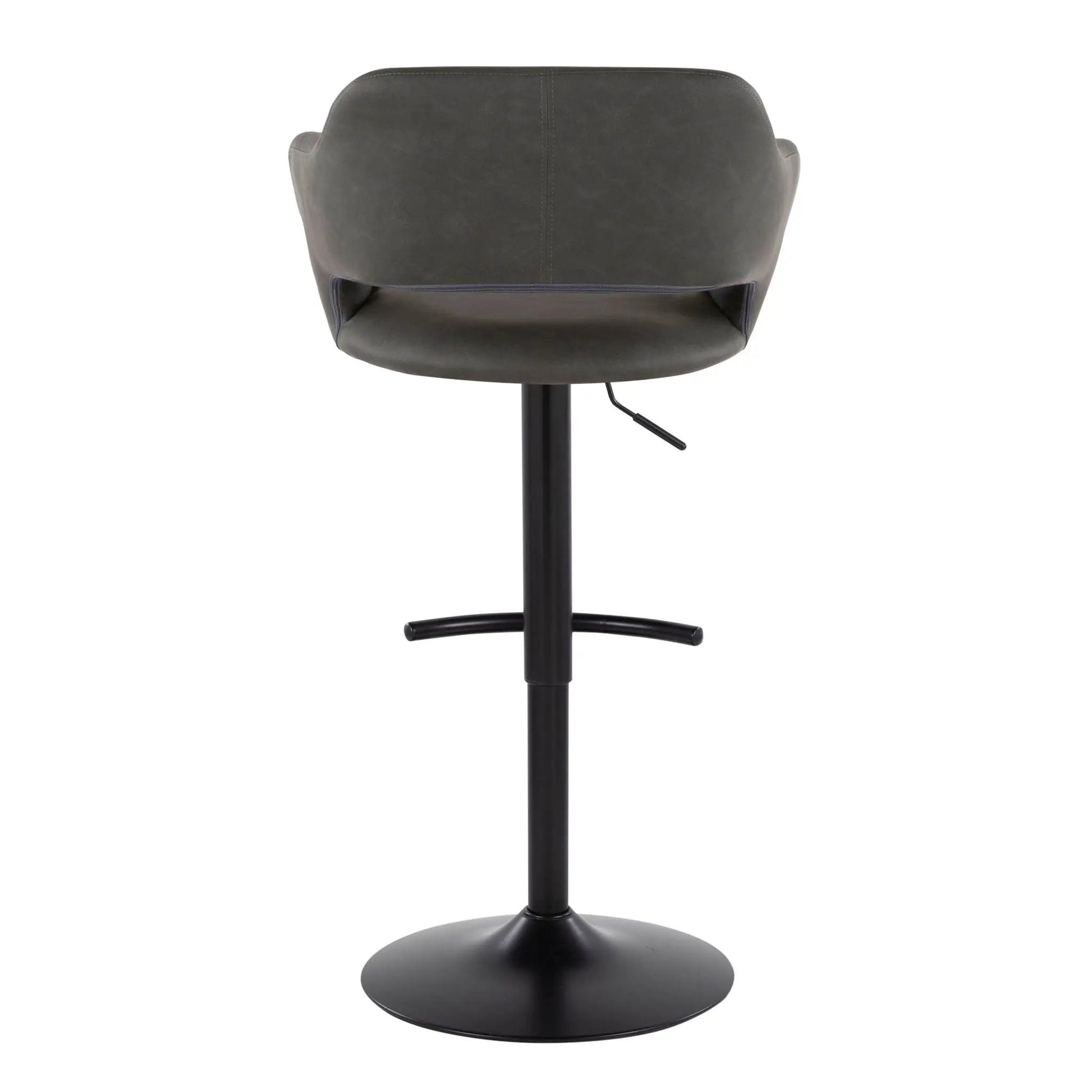 Margarite adjustable barstool with swivel dark gray faux leather rounded footrest on Tampa Home & Garden Store