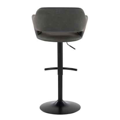 Margarite adjustable barstool with swivel dark gray faux leather rounded footrest on Tampa Home & Garden Store