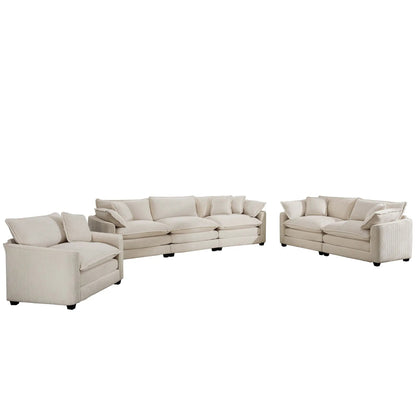 Elegant Sectional Sofa Set with Deep Seats