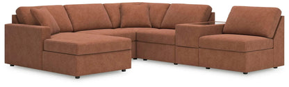 Modmax Sectional Sofa In Spice Fabric Performance