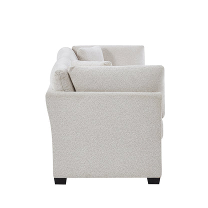 Compact Modern Flared Chenille Beige Sofa