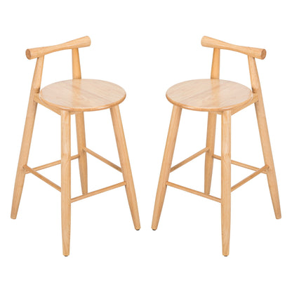 Natural Grove indoor barstool set of 2 with round wooden seats and natural finish on Tampa Home & Garden Store
