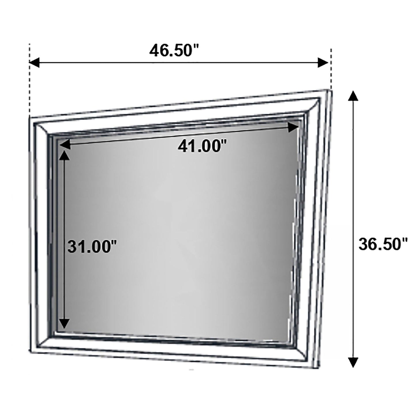 Corbin Glittering 4-Piece Bedroom Set HouseOfZazla framed mirror with arrows 46.50 wide on Tampa Home & Garden Store