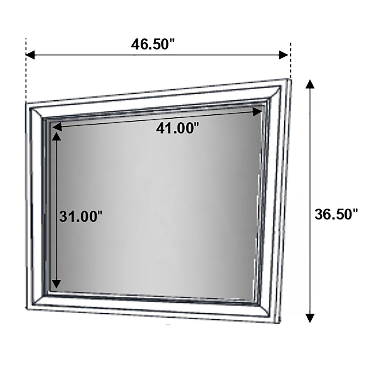 Corbin Glittering 4-Piece Bedroom Set HouseOfZazla framed mirror with arrows 46.50 wide on Tampa Home & Garden Store
