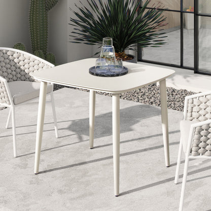Santorini Outdoor Patio Table and a Solid Metal Base