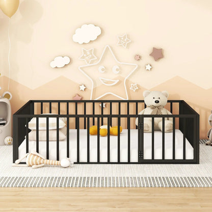 Metal Bed Frame With Fence And Door, black metal panel toddler bed by Unique Piece Furniture on Tampa Home & Garden Store