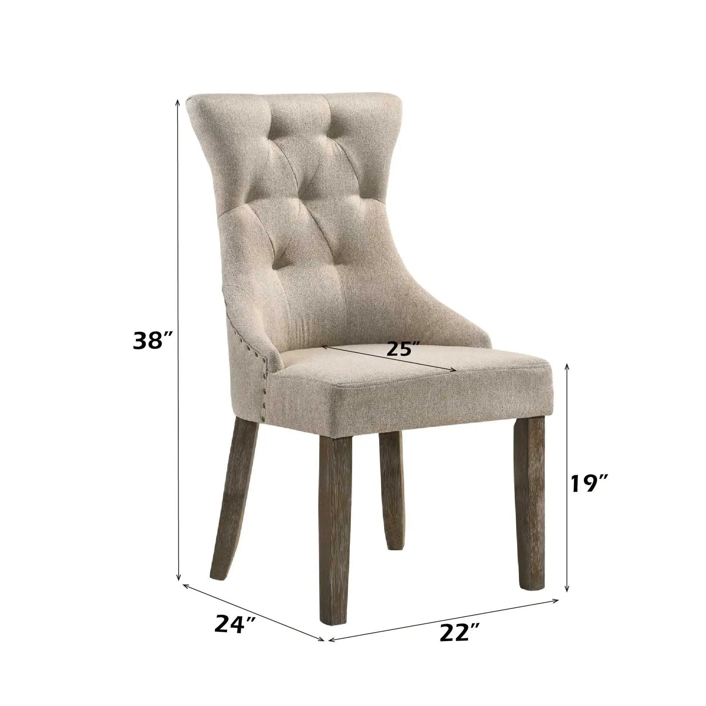 Gabrian Two Tone Reclaimed Side Chair Set of 2
