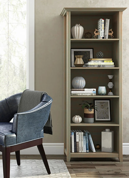 Amherst Five Shelf Bookcase Handcrafted Wood