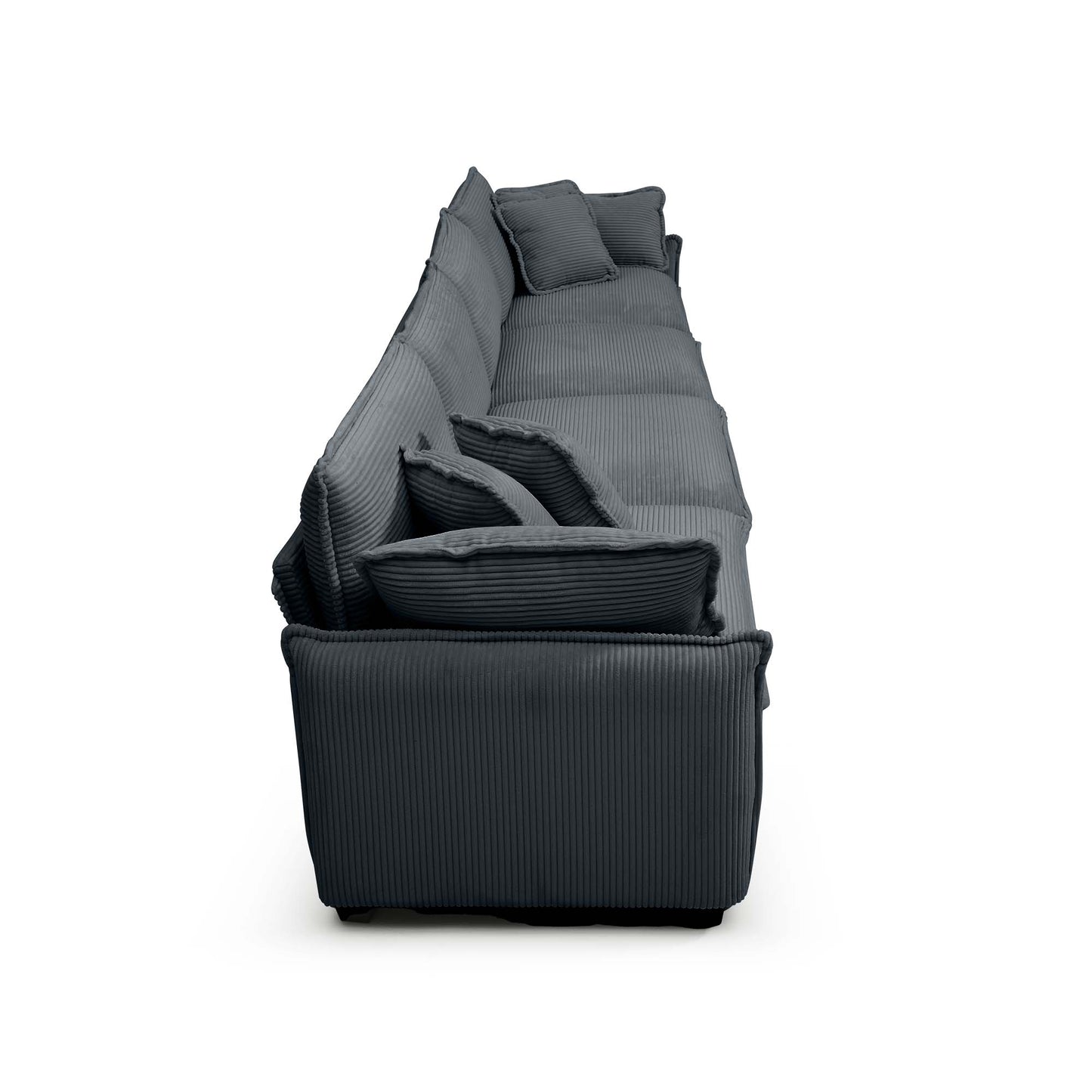 Modern Living Room Sofa 3 Pieces Set in gray ribbed fabric with plush cushions, HouseOfZazla on Tampa Home & Garden Store