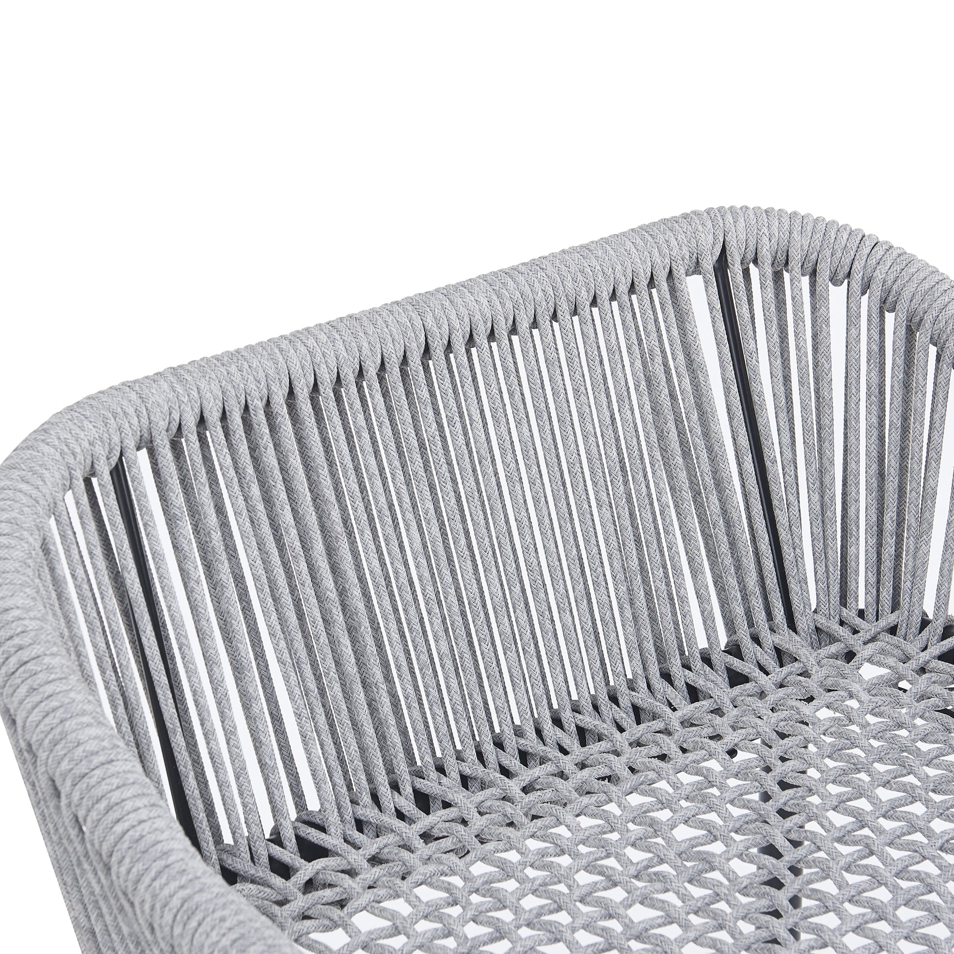La Push outdoor rope bar stool, 2-pack, gray woven rope with metal frame by HouseOfZazla on Tampa Home & Garden Store