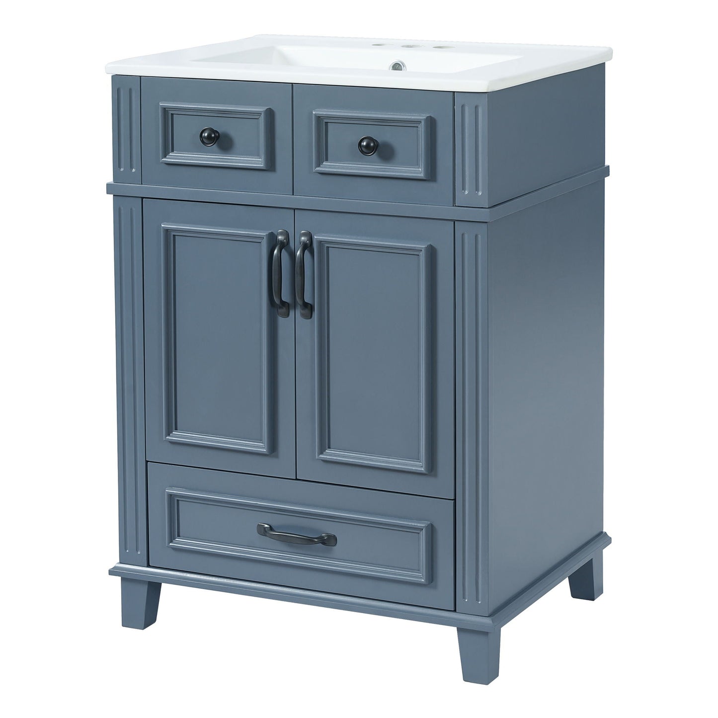 Coastal Bathroom Vanity and Ceramic Sink