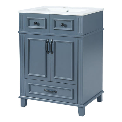 Coastal Bathroom Vanity and Ceramic Sink
