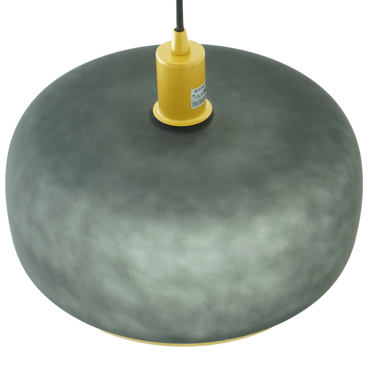 Dune Pendant Lamp green dome shade with yellow hardware and black cord by HouseOfZazla on Tampa Home & Garden Store