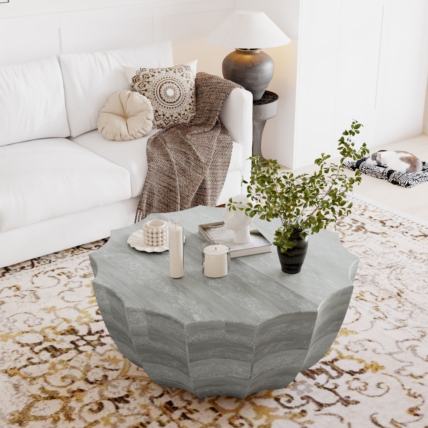 Modern Round Coffee Table for Patio or Deck