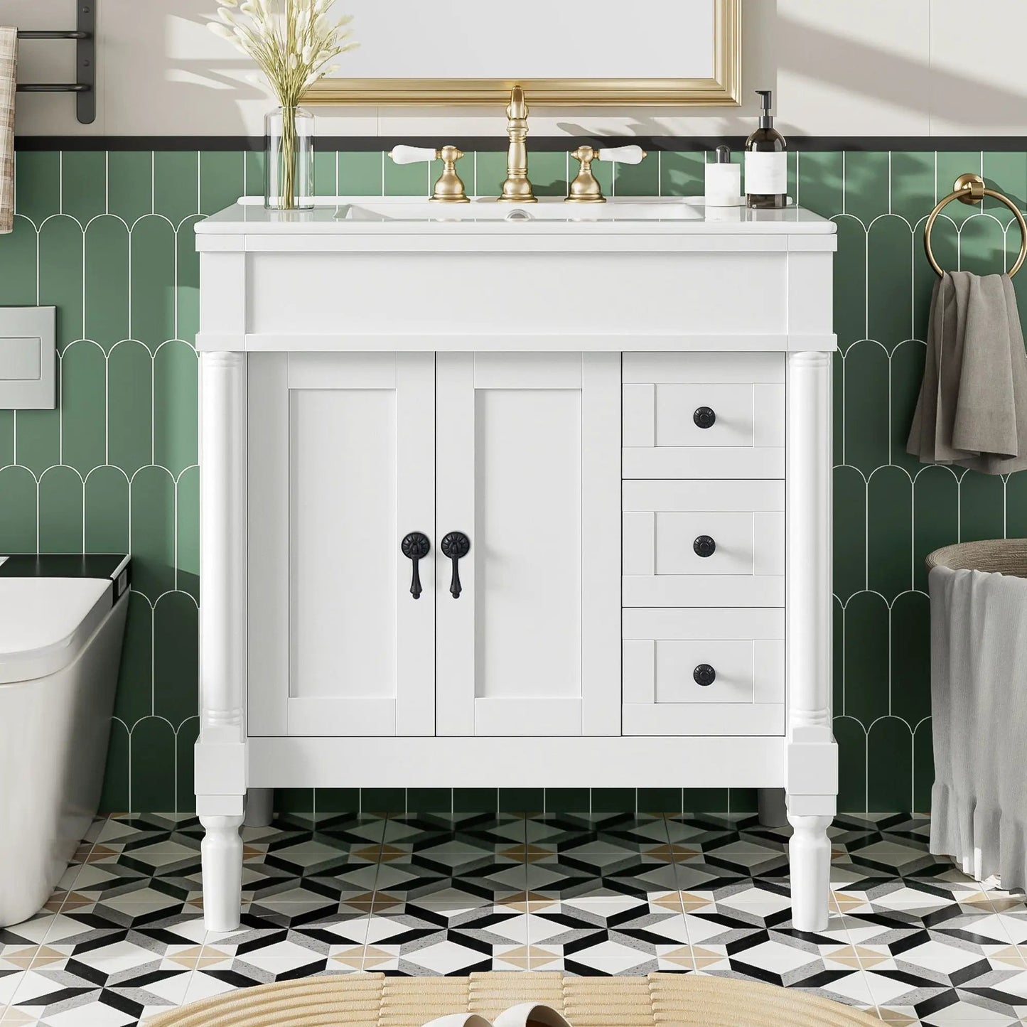 Bathroom Vanity With Ceramic Sink and Soft Close