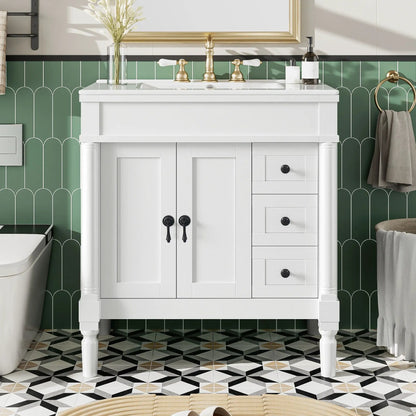 Bathroom Vanity With Ceramic Sink and Soft Close