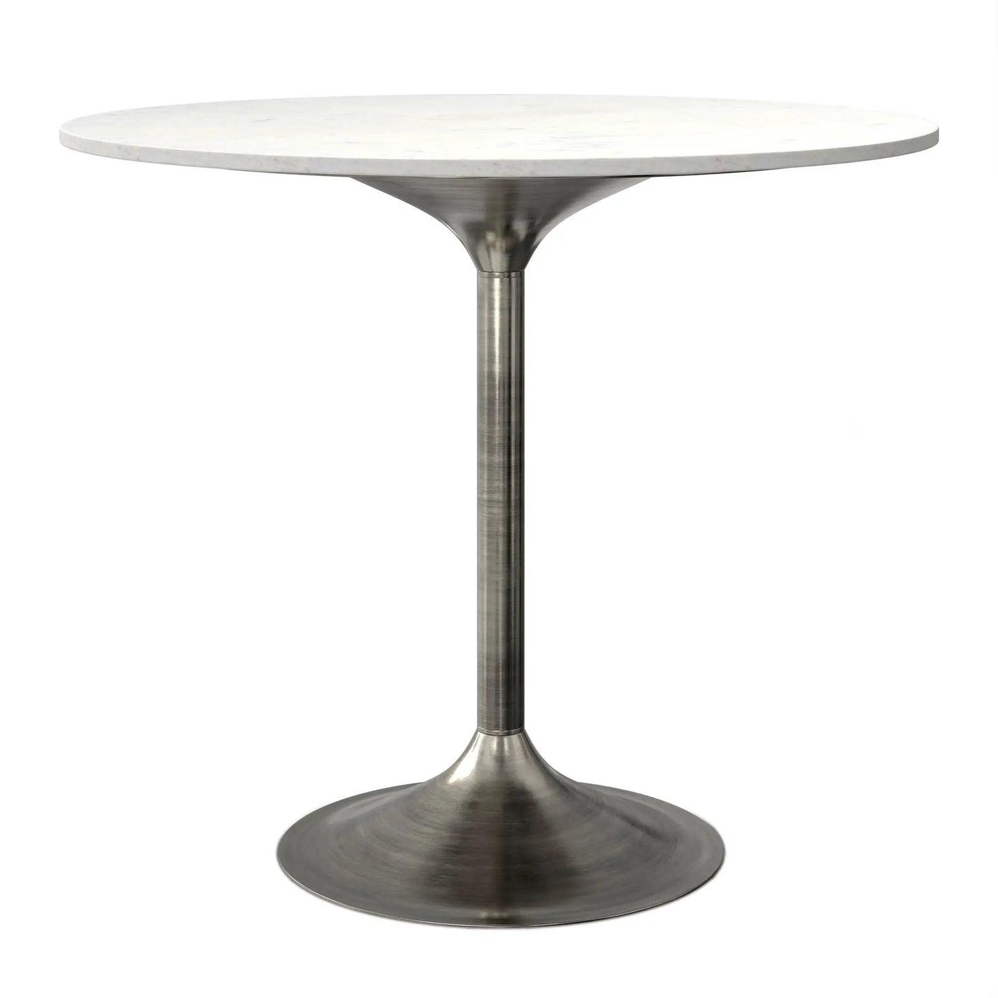Osborne dining table marble top with brushed metal pedestal base by Unique Piece on Tampa Home & Garden Store