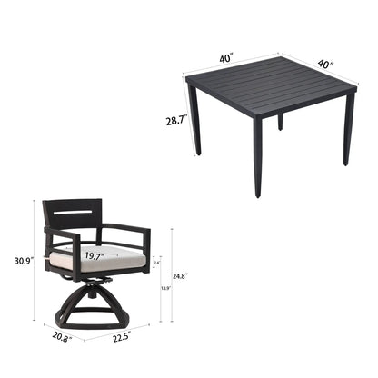 Outdoor Modern Dining Set with Cushioned Chairs