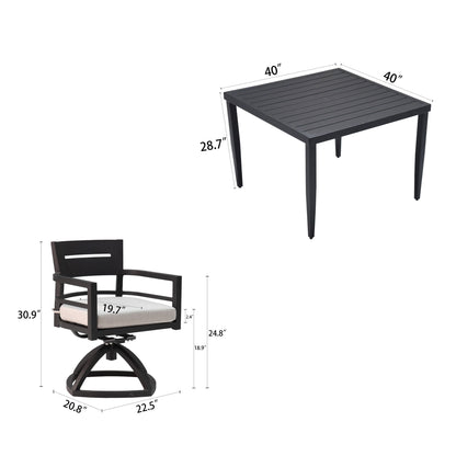 Aluminum Outdoor Dining Table and Cushioned Set