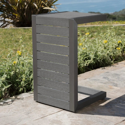 Outdoor Aluminum C Shaped Side Table for Patio