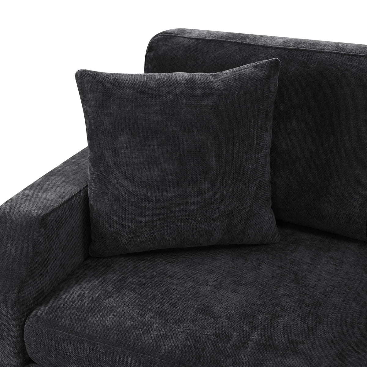 Modern L-shaped sectional sofa bed with charcoal gray textured upholstery by HouseOfZazla on Tampa Home & Garden Store