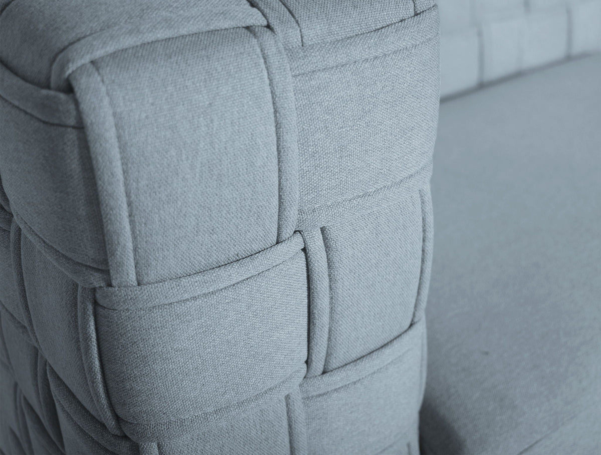 Saree Chenille Chair armchair in light blue with belt wrap detail by HouseOfZazla on Tampa Home & Garden Store