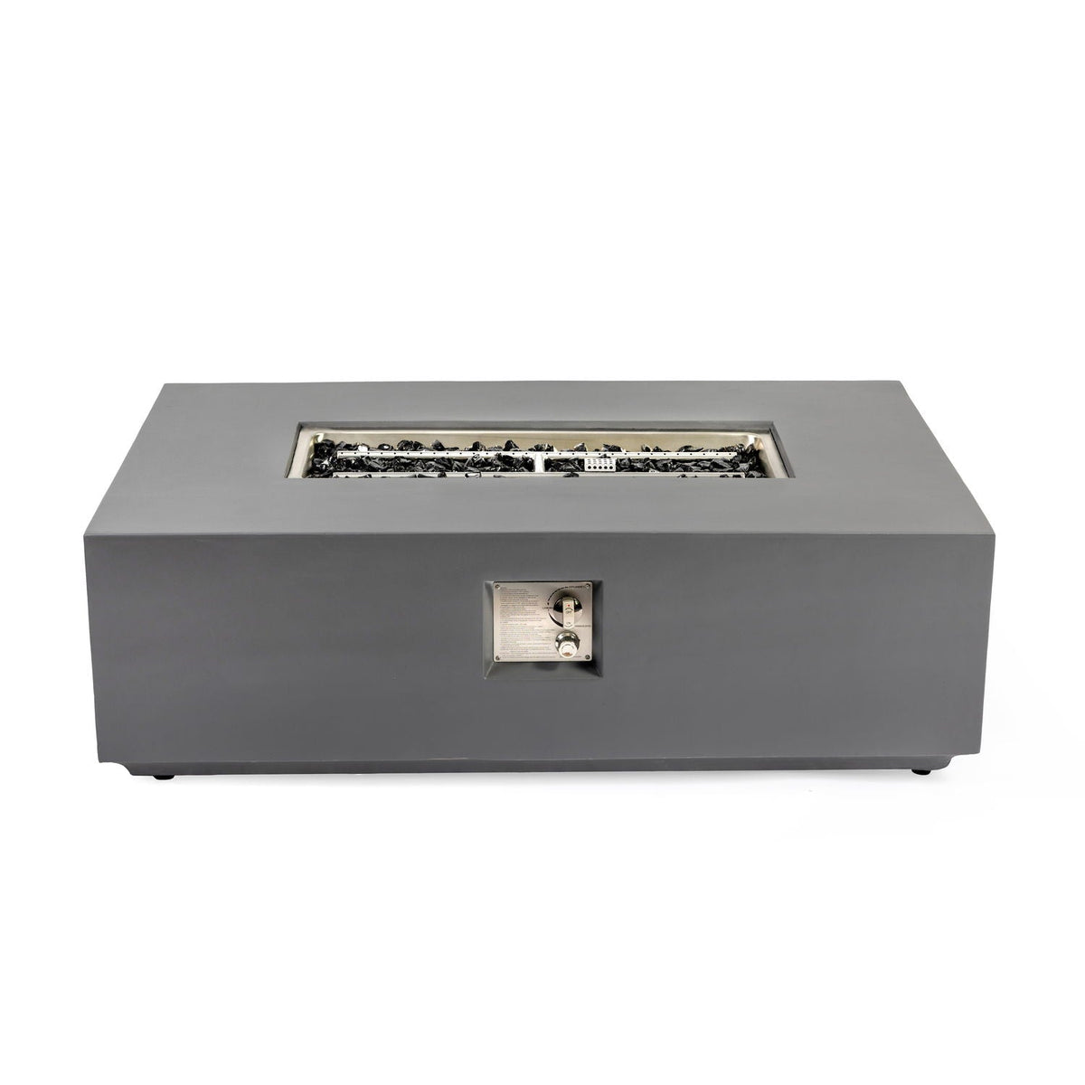 Rectangular fire pit table light gray, 50,000 BTU gas burner, HouseOfZazla on Tampa Home & Garden Store