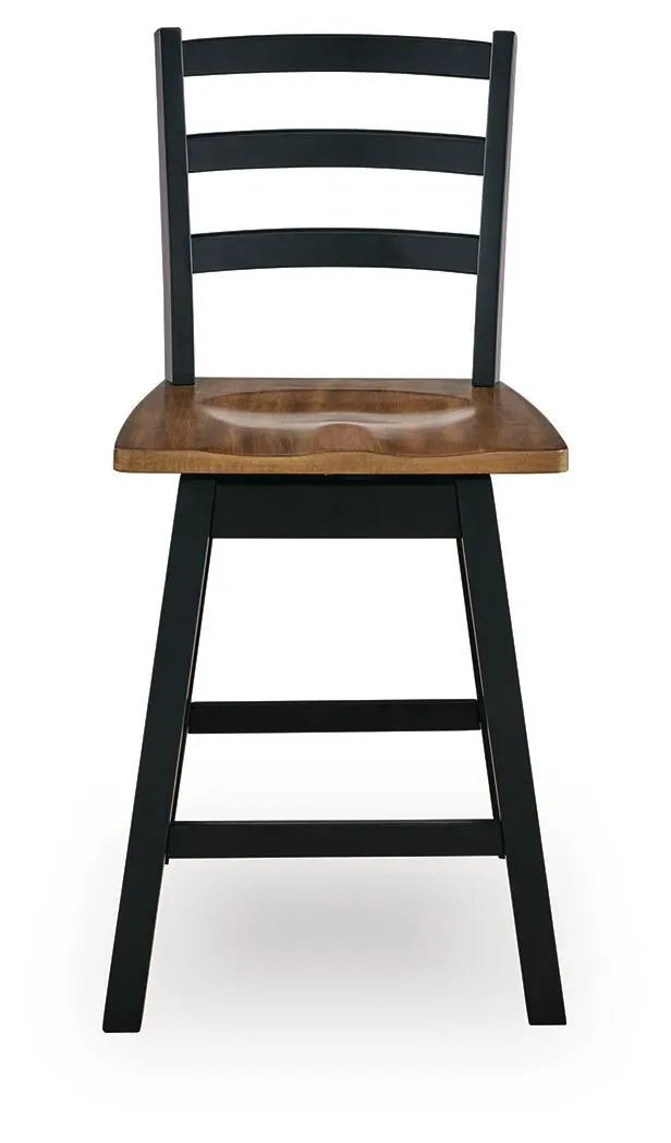 Wildenauer swivel stools set of 2 black frame wood seats by Unique Piece Furniture on Tampa Home & Garden Store