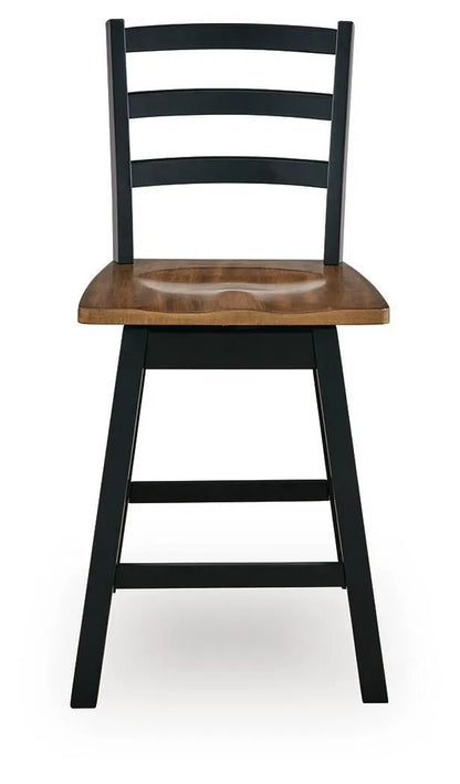 Wildenauer swivel stools set of 2 black frame wood seats by Unique Piece Furniture on Tampa Home & Garden Store