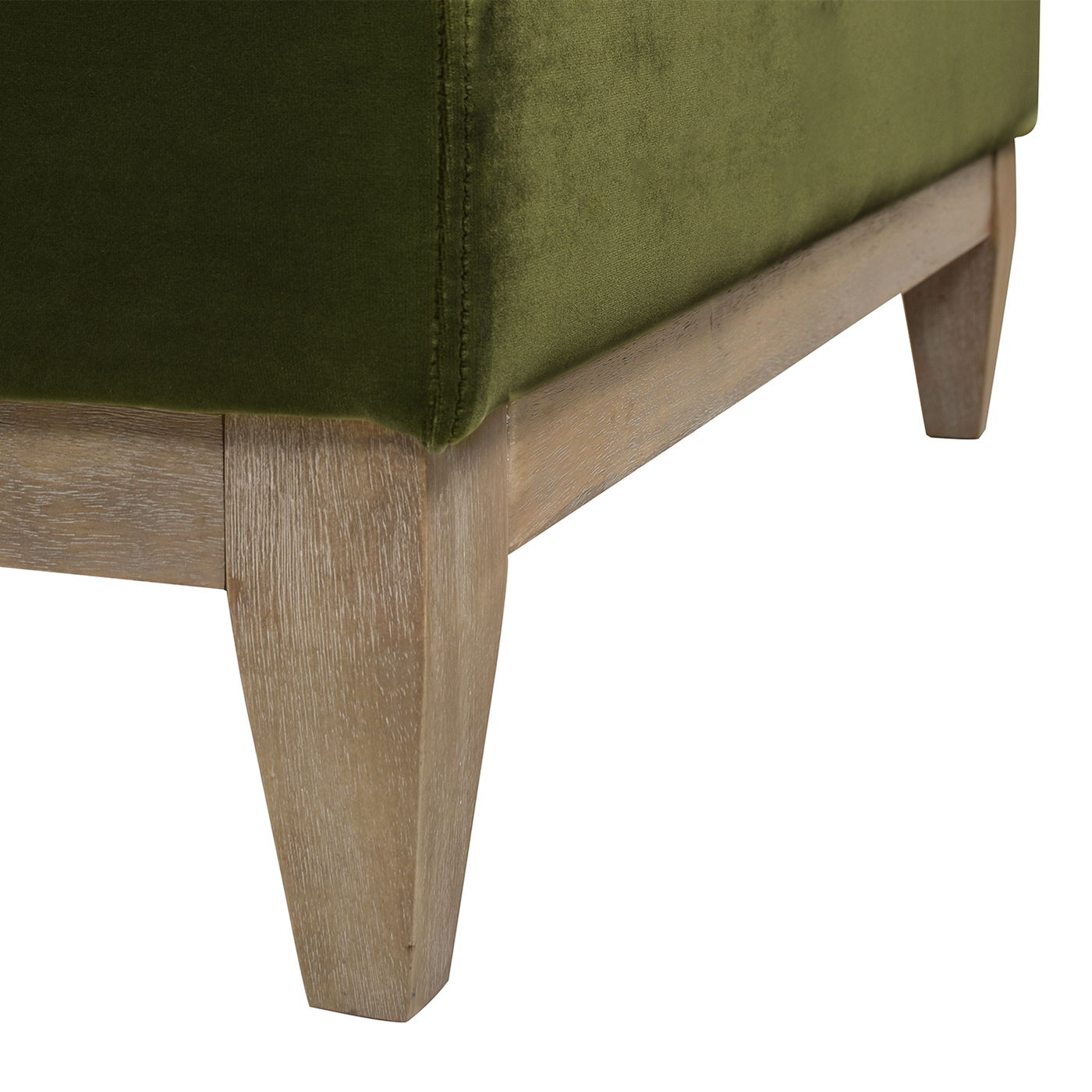 Knox square storage cocktail ottoman olive green velvet with natural wood legs HouseOfZazla on Tampa Home & Garden Store