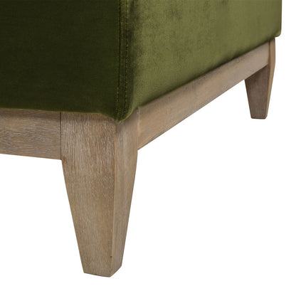 Knox square storage cocktail ottoman olive green velvet with natural wood legs HouseOfZazla on Tampa Home & Garden Store