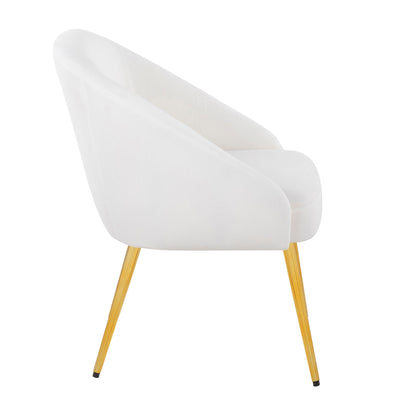 Contemporary Glam Side Chair white padded upholstery with gold legs HouseOfZazla kids' chair on Tampa Home & Garden Store