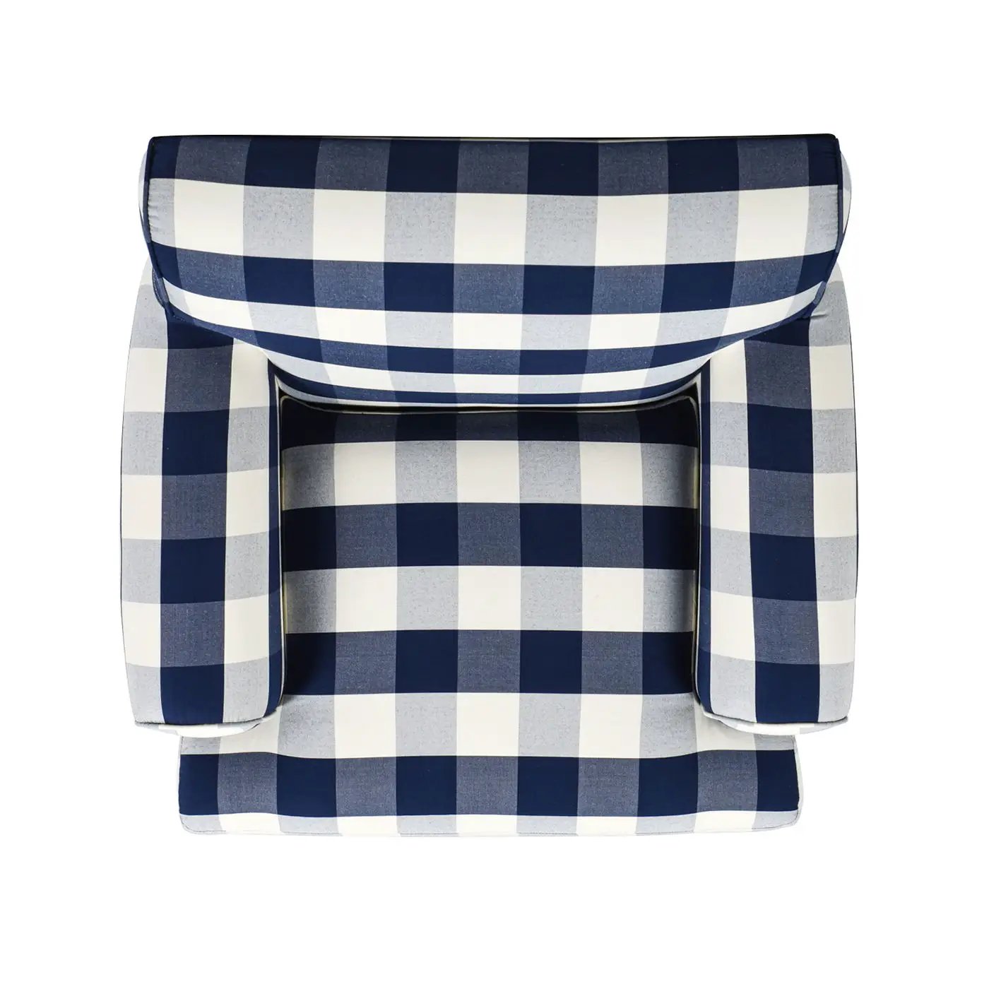 Alana Lawson Accent Arm Chair Casters in navy white gingham fabric by Unique Piece Furniture on Tampa Home & Garden Store