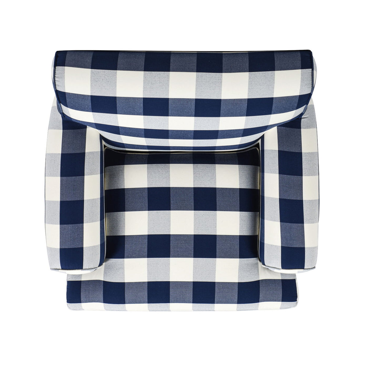 Accent Arm Chair by HouseOfZazla in blue and white gingham upholstery on Tampa Home & Garden Store