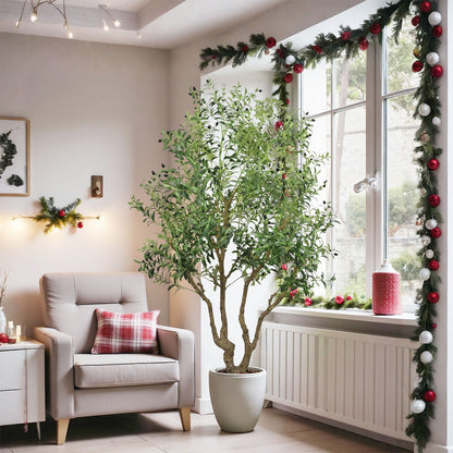 Artificial Olive Tree With A Wood Trunk Green