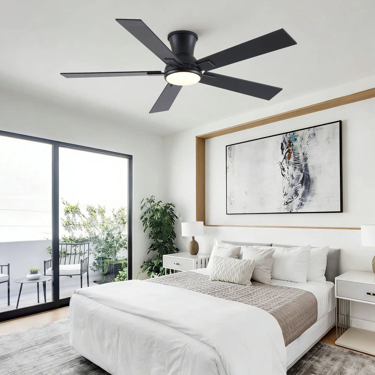 Low Profile Flush Mount Led Ceiling Fan Light