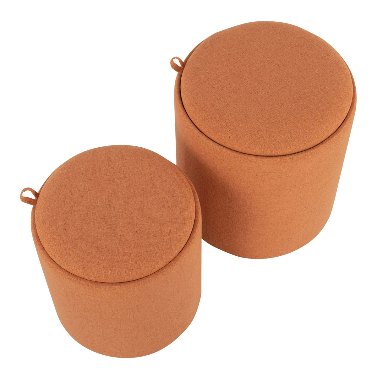 Nesting ottoman set orange fabric with flip-top trays, HouseOfZazla on Tampa Home & Garden Store