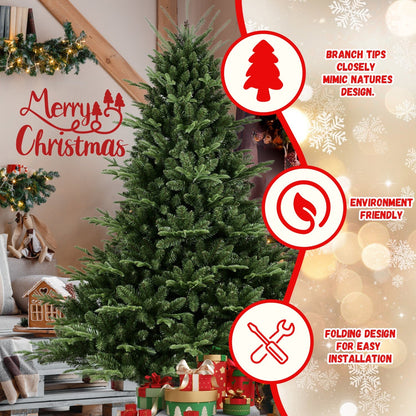 Full-Shaped 6 ft Christmas Tree by HouseOfZazla with 1673 PE/PVC tips, green artificial on Tampa Home & Garden Store
