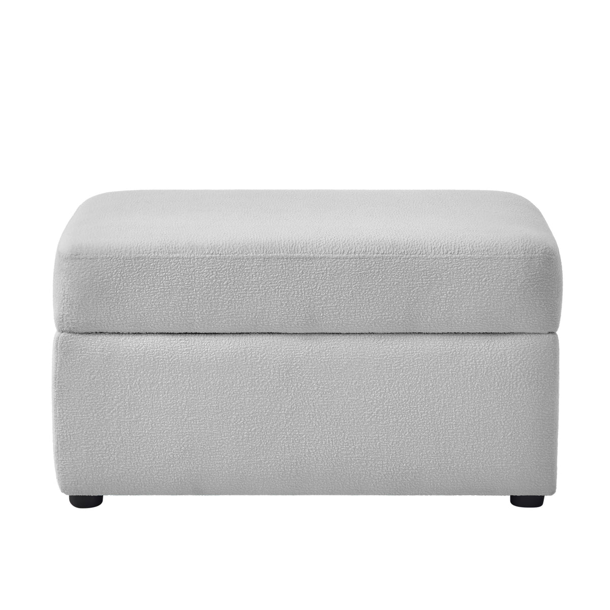 Storage ottoman with hidden storage in gray textured faux-leather on Tampa Home & Garden Store