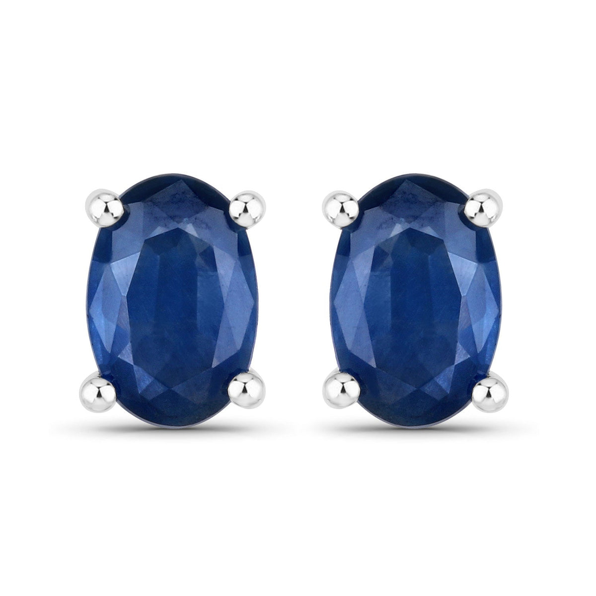Blue sapphire oval stud earrings in 14K white gold, 0.96ct, by Bids.com on Tampa Home & Garden Store