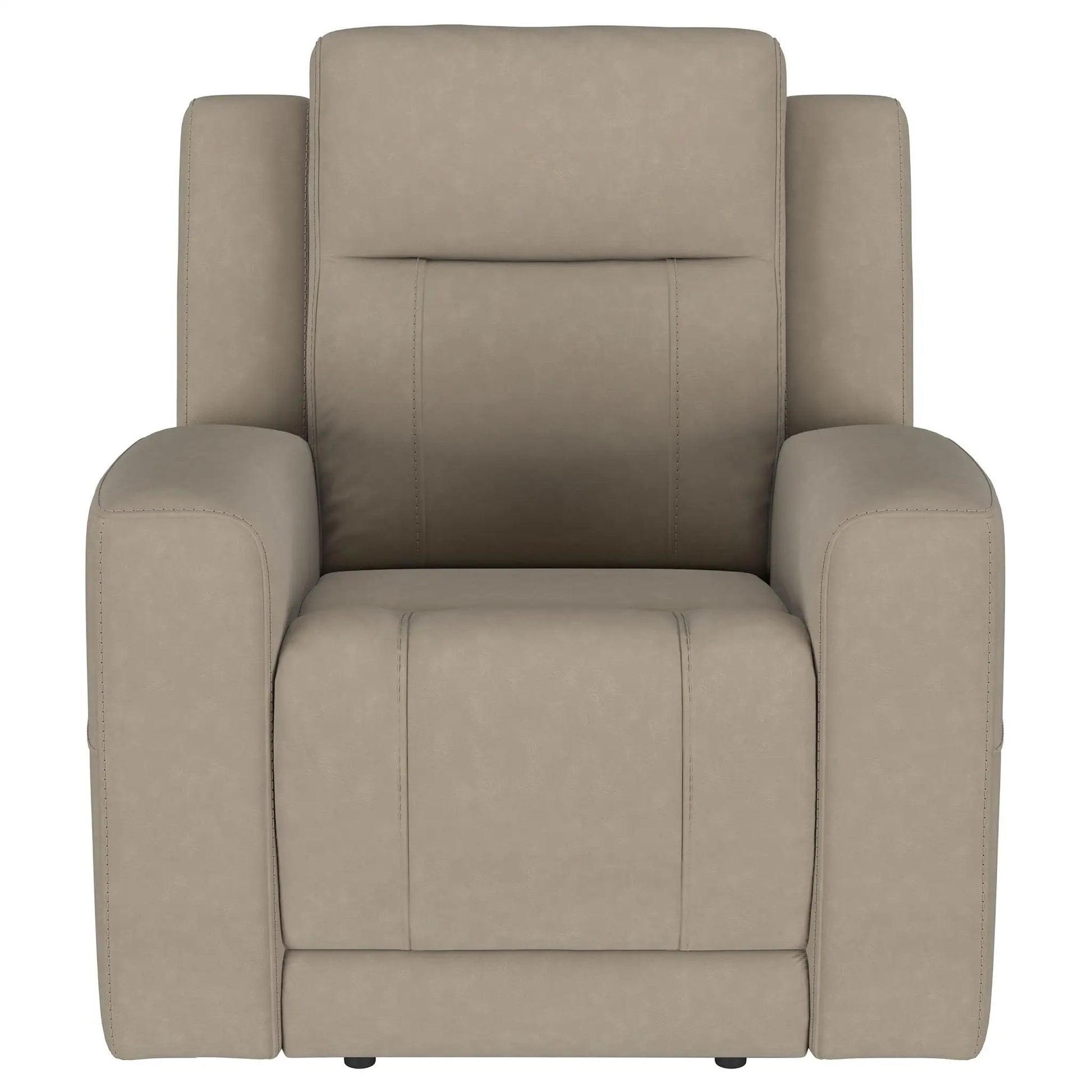 Slater upholstered recliner chair taupe fabric, manual recline, Unique Piece Furniture on Tampa Home & Garden Store